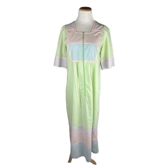 Go Softly Patio Petite Small S Striped Short Sleeve Maxi‎ Dress Lounge Flowy S - Picture 1 of 7